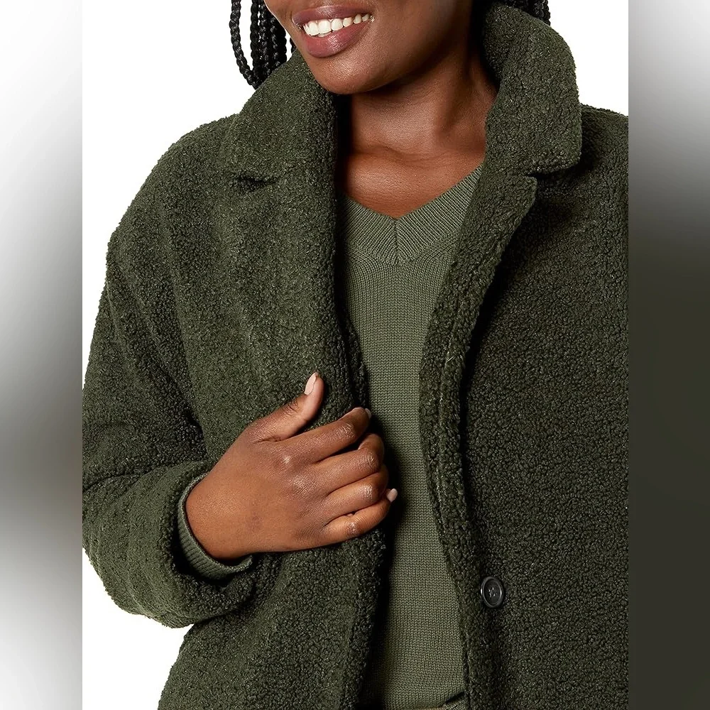 NWOT Teddy Bear Fleece Oversized-Fit Lapel Jacket by Daily Ritual - Picture 3 of 11